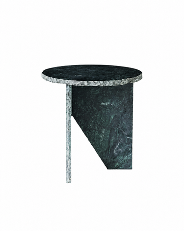 Mesa auxiliar MUUBS de mármol verde, vista aislada