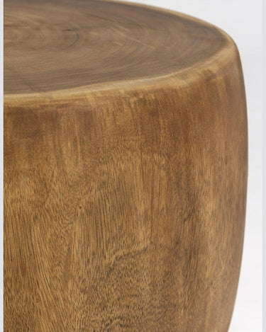 Mesa auxiliar OVAL de madera de suar natural — detalle 2