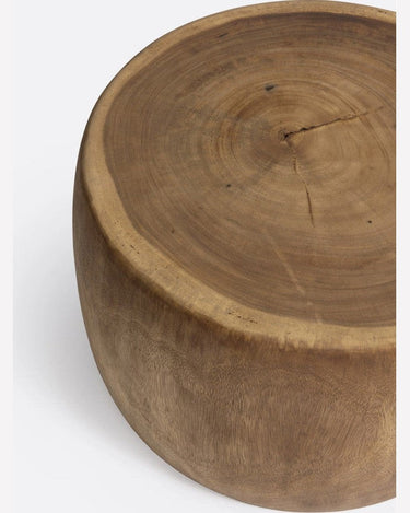 Mesa auxiliar OVAL de madera de suar natural — detalle 5