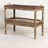 Mesa auxiliar rectangular de ratán natural