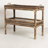 Mesa auxiliar rectangular de ratán natural