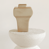 Mesa auxiliar Umi de metal blanco texturizado