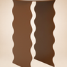 Mesa auxiliar Wavy de metal con acabado adobe