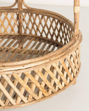 Mesa baja de bambú natural con cristal