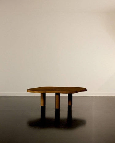 Mesa de centro irregular de roble para salón