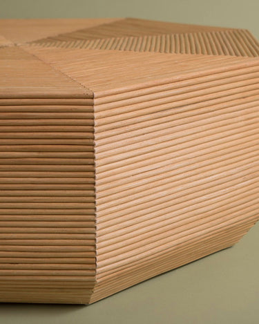 Side view of the rattan table