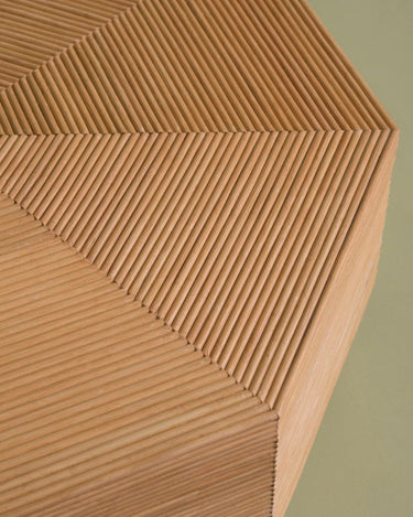 Detail of the woven rattan table