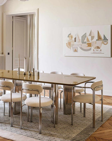 Mesa comedor Chrysoline lacada fresno acero inoxidable Gabrielle Paris