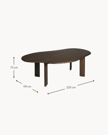 Esquema de las dimensiones de la mesa oscura.
