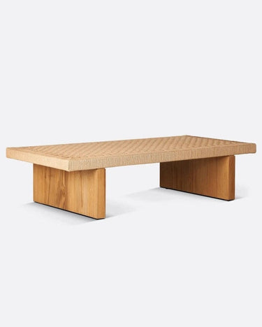 Mesa de centro CORA de teca reciclada y cuerda de papel — detalle 3