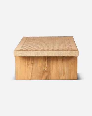 Mesa de centro CORA de teca reciclada y cuerda de papel — detalle 4