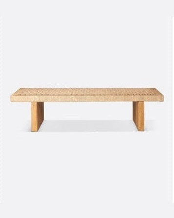 Mesa de centro CORA de teca reciclada y cuerda de papel — detalle 7