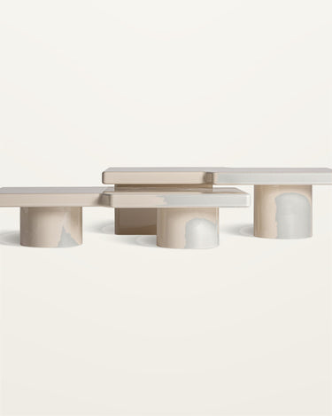 Mesa de centro de juego de 2 dm beige brillante de Vical