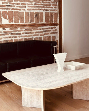 Mesa de centro de mármol travertino
