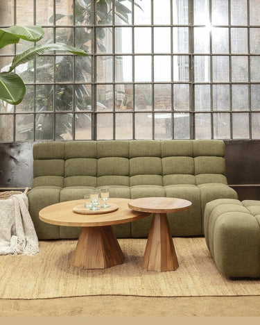 Mesa de centro JATI de teca reciclada — detalle 2