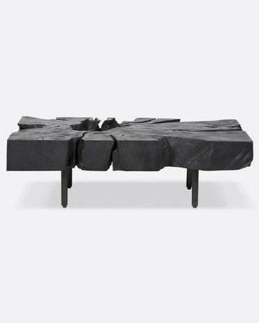 Mesa de centro ROOT de raíz de teca natural y hierro — detalle 2