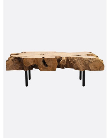 Mesa de centro ROOT de raíz de teca natural y hierro — detalle 3