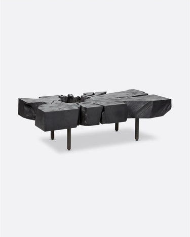 Mesa de centro ROOT de raíz de teca negra y hierro — detalle 2