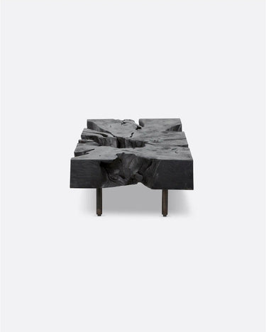 Mesa de centro ROOT de raíz de teca negra y hierro — detalle 3