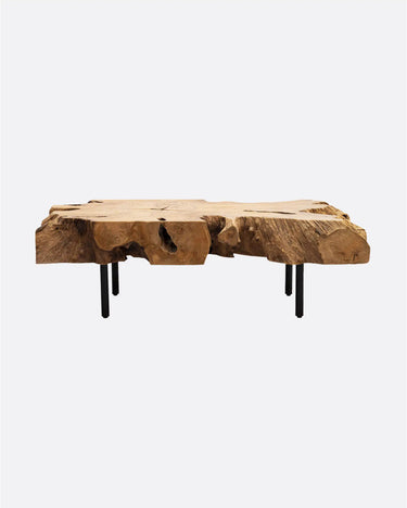 Mesa de centro ROOT de raíz de teca negra y hierro — detalle 7