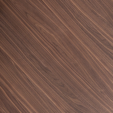 Mesa de comedor de madera DM con chapa de nogal de Vical, mesa Aciera en ambiente de comedor