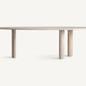 Mesa de comedor de travertino blanco roto de Vical