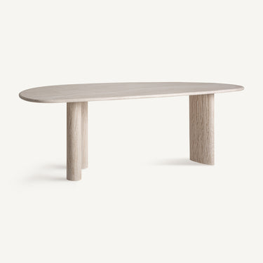 Mesa de comedor de travertino blanco roto de Vical, imagen 4