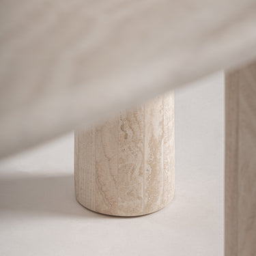 Mesa de comedor de travertino blanco roto de Vical, imagen 6