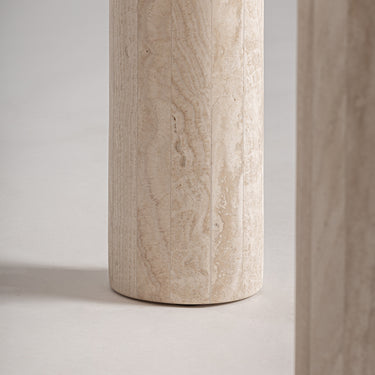 Mesa de comedor de travertino blanco roto de Vical, imagen 7