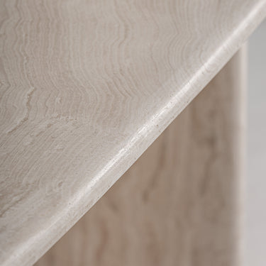 Mesa de comedor de travertino blanco roto de Vical, imagen 8