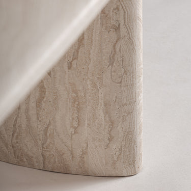 Mesa de comedor de travertino blanco roto de Vical, imagen 9