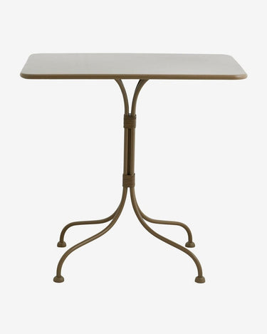 Mesa de jardín cuadrada de hierro pintado verde Nordal