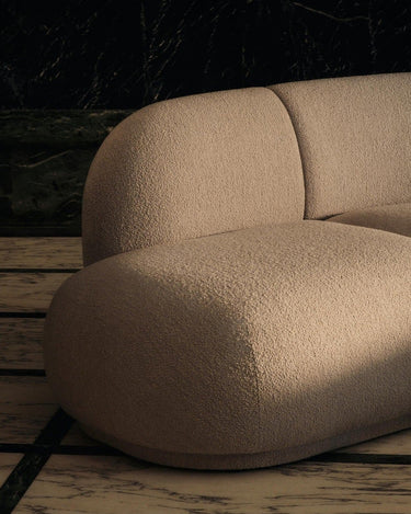 Módulo abierto izquierdo de sofá de bouclé natural, imagen 5