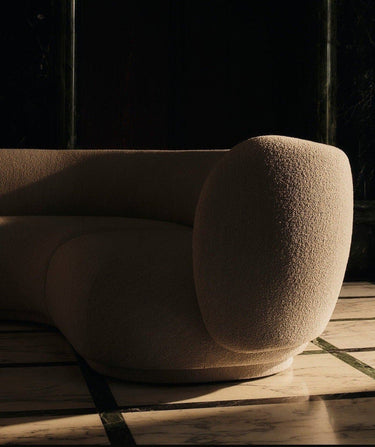 Módulo de sofá con reposabrazos derecho de bouclé natural, imagen 5
