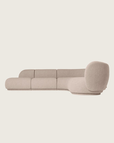 Módulo esquinero ancho de sofá de bouclé natural, imagen 5