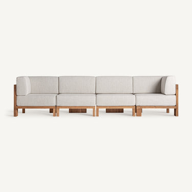Sofá modular Testa de Vical formado por varias plazas con tapicería jaspeada