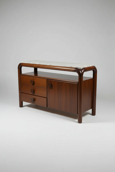 Mesa auxiliar madera marmol vista frontal