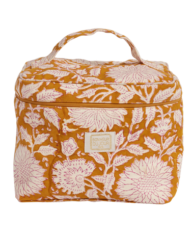 Neceser de lona de algodón con estampado caramelo 22 x 16 cm Bonheur du Jour