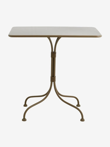 Mesa de jardín cuadrada de hierro pintado verde Nordal