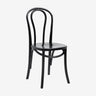 Silla bistro de abedul lacado negro curvado Nordal