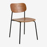 Silla de comedor de madera natural apilable Nordal