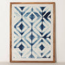 Cuadro Carmelo de tela tie-dye azul y blanco