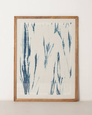 Cuadro Eilam de tela tie-dye azul y blanco