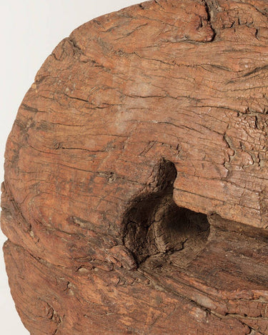 Vista 5 de escultura hewes de rueda de madera antigua