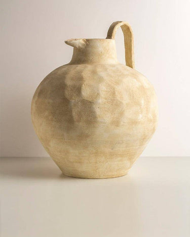Jarrón de terracota blanco roto