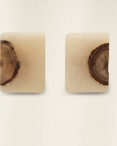 Set de pomos de resina con incrustación de madera