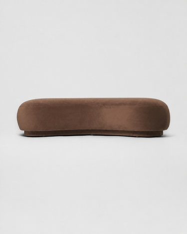 Otomana Rico de terciopelo marrón para salón en Matuta Home - imagen 4