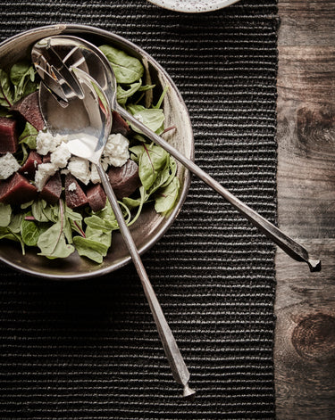 Forged-effect salad servers