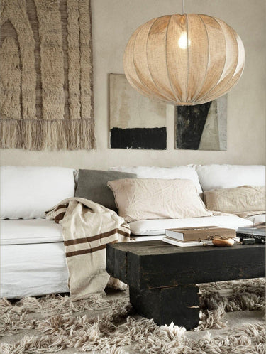 Pantalla de techo Boll de lino natural 40–65 cm