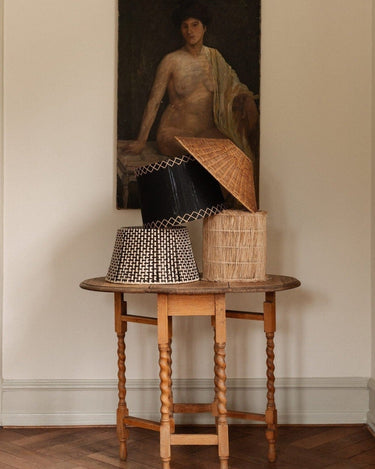 Goa 25 cm cylindrical pleated natural jute lampshade